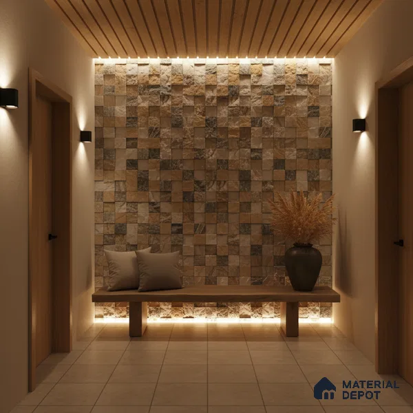 WL 00125 Retro 300 x 300 mm Natural Stone Wall Cladding | Stone is a Natural Product, Please Expect Variation in Shades