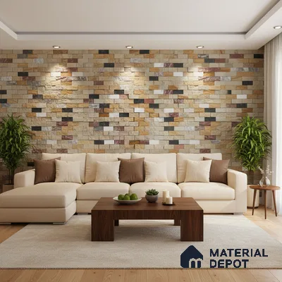 WL 00126 Spectra Gold 300 x 300 mm Natural Stone Wall Cladding |  Stone is a Natural Product, Please Expect Variation in Shades