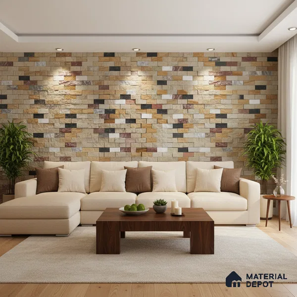 WL 00126 Spectra Gold 300 x 300 mm Natural Stone Wall Cladding |  Stone is a Natural Product, Please Expect Variation in Shades