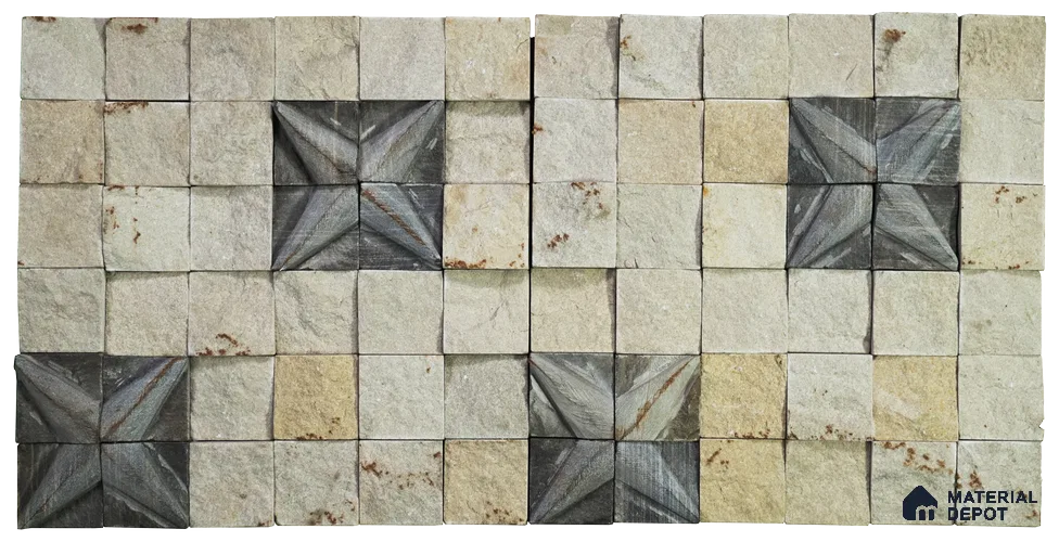WL 00127 Sparkel Star 300 x 300 mm Natural Stone Wall Cladding |  Stone is a Natural Product, Please Expect Variation in Shades