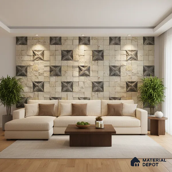 WL 00127 Sparkel Star 300 x 300 mm Natural Stone Wall Cladding |  Stone is a Natural Product, Please Expect Variation in Shades