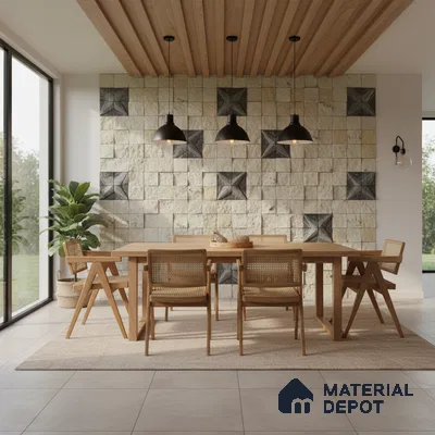 WL 00127 Sparkel Star 300 x 300 mm Natural Stone Wall Cladding |  Stone is a Natural Product, Please Expect Variation in Shades