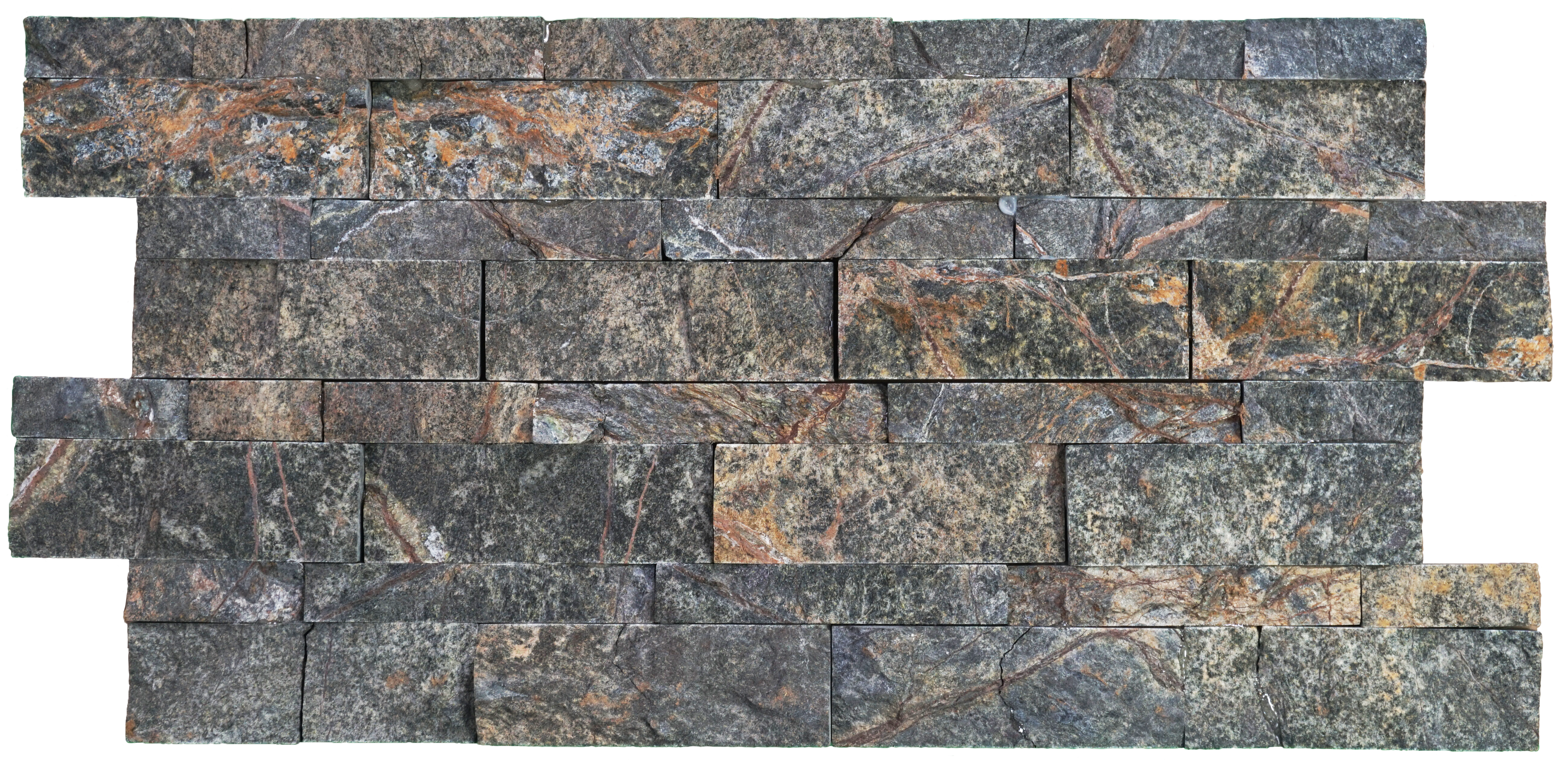 WL 00128 Safari Green 600 x 150 mm Natural Stone Wall Cladding | Stone is a Natural Product, Please Expect Variation in Shades