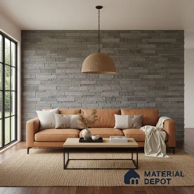 WL 00129 Steel Grey 600 x 150 mm Natural Stone Wall Cladding |  Stone is a Natural Product, Please Expect Variation in Shades