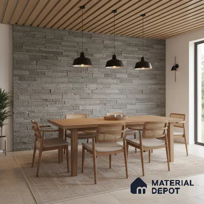 WL 00129 Steel Grey 600 x 150 mm Natural Stone Wall Cladding |  Stone is a Natural Product, Please Expect Variation in Shades