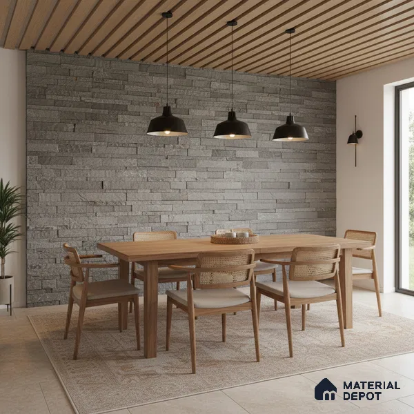 WL 00129 Steel Grey 600 x 150 mm Natural Stone Wall Cladding |  Stone is a Natural Product, Please Expect Variation in Shades
