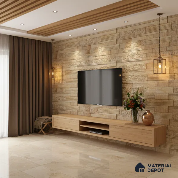 WL 00131 Spiral Oak 600 x 150 mm Natural Stone Wall Cladding
