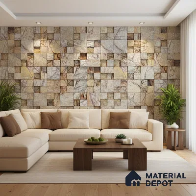 WL 00132 Sabine 300 x 300 mm Natural Stone Wall Cladding |  Stone is a Natural Product, Please Expect Variation in Shades