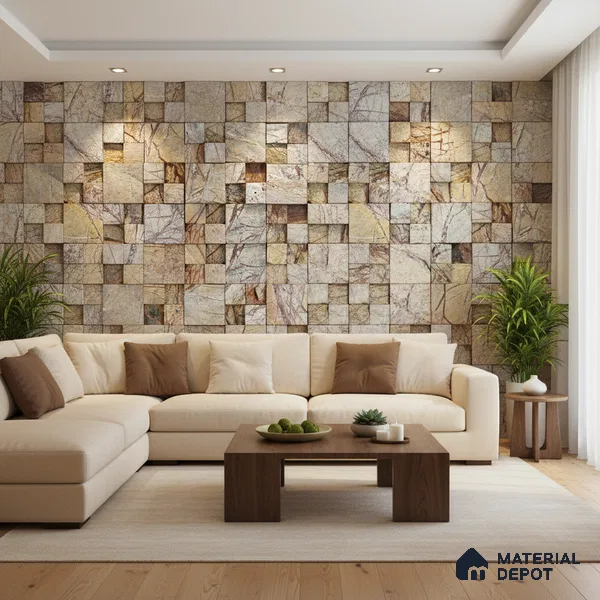 WL 00132 Sabine 300 x 300 mm Natural Stone Wall Cladding | Stone is a Natural Product, Please Expect Variation in Shades