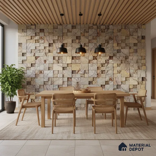 WL 00132 Sabine 300 x 300 mm Natural Stone Wall Cladding | Stone is a Natural Product, Please Expect Variation in Shades