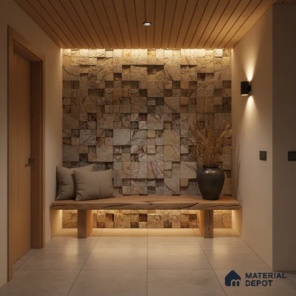 WL 00132 Sabine 300 x 300 mm Natural Stone Wall Cladding | Stone is a Natural Product, Please Expect Variation in Shades