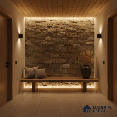 WL 00133 Safari Brown 600 x 150 mm Natural Stone Wall Cladding |  Stone is a Natural Product, Please Expect Variation in Shades