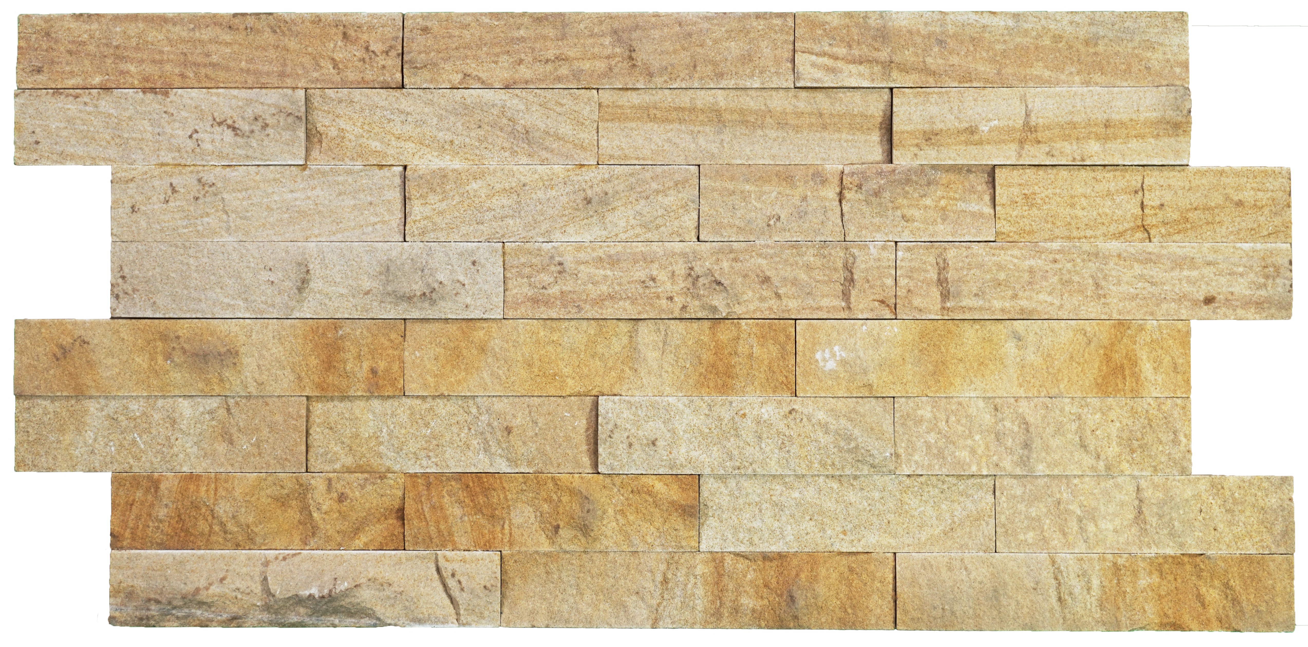 WL 00140 Victorian Yellow 600 x 150 mm Natural Stone Wall Cladding | Stone is a Natural Product, Please Expect Variation in Shades