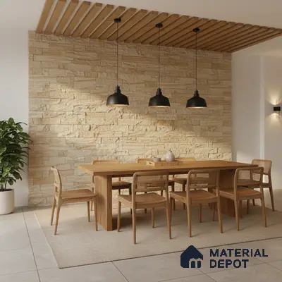 WL 00140 Victorian Yellow 600 x 150 mm Natural Stone Wall Cladding |  Stone is a Natural Product, Please Expect Variation in Shades