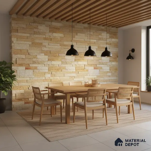 WL 00143 Urban Oak 600 x 150 mm Natural Stone Wall Cladding |  Stone is a Natural Product, Please Expect Variation in Shades