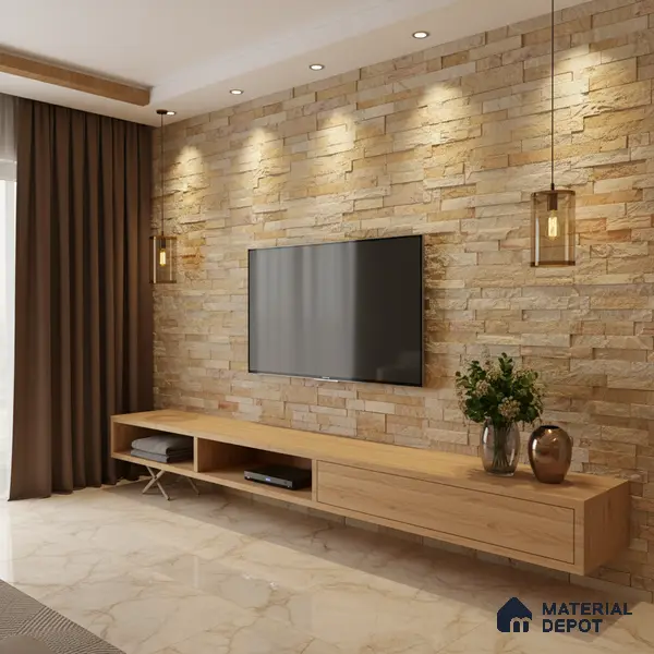 WL 00143 Urban Oak 600 x 150 mm Natural Stone Wall Cladding |  Stone is a Natural Product, Please Expect Variation in Shades