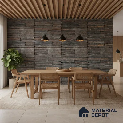 WL 00144 Waterfalls 300 x 150 mm Natural Stone Wall Cladding | 1 Sq. Ft. = 2 Pieces |  Stone is a Natural Product, Please Expect Variation in Shades