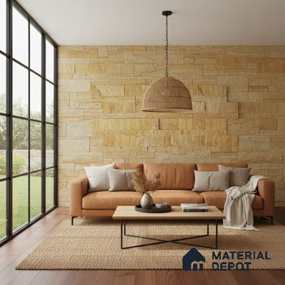 WL 00145 Wind Oak 600 x 150 mm Natural Stone Wall Cladding |  Stone is a Natural Product, Please Expect Variation in Shades