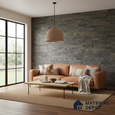 WL 00147 Sea Cliff / D Green 600 x 150 mm Natural Stone Wall Cladding |  Stone is a Natural Product, Please Expect Variation in Shades