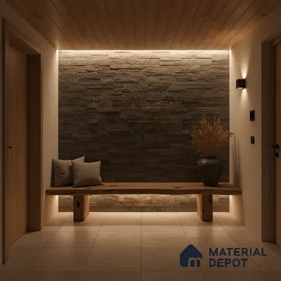 WL 00147 Sea Cliff / D Green 600 x 150 mm Natural Stone Wall Cladding |  Stone is a Natural Product, Please Expect Variation in Shades