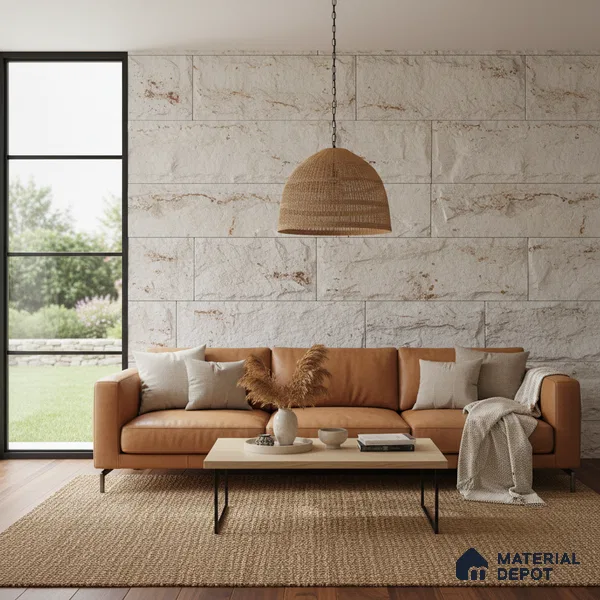 WL 00148 Planco White 600 x 150 mm Natural Stone Wall Cladding |  Stone is a Natural Product, Please Expect Variation in Shades