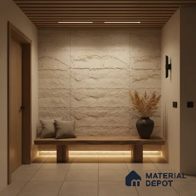 WL 00148 Planco White 600 x 150 mm Natural Stone Wall Cladding |  Stone is a Natural Product, Please Expect Variation in Shades