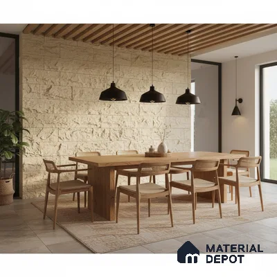 WL 00149 Planco Gold 600 x 150 mm Natural Stone Wall Cladding |  Stone is a Natural Product, Please Expect Variation in Shades