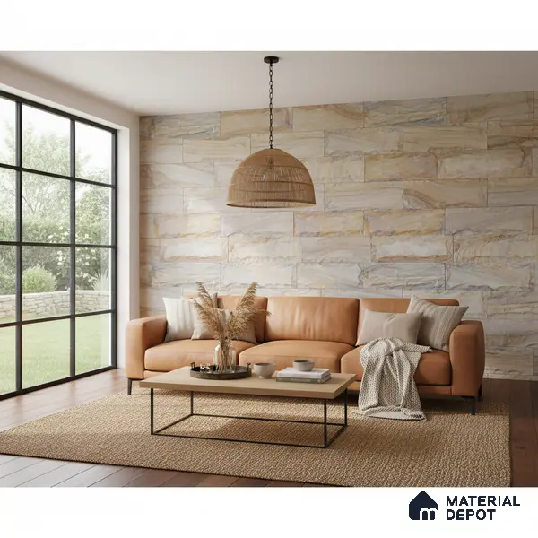 WL 00150 Ruby Chizel 100 x 300 mm Natural Stone Wall Cladding | 1 Sq. Ft. = 3 Pieces | Stone is a Natural Product, Please Expect Variation in Shades