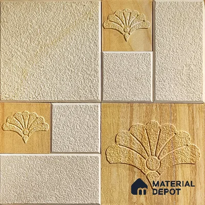 WL 00173 French Mist Cladding Natural Stone Wall Cladding | Contains Mixed Sizes of 300x300, 300x150, 150x150 mm | 1 Box = 8 Sq. Ft. Approx | Stone is a Natural Product, Please Expect Variation in Shades