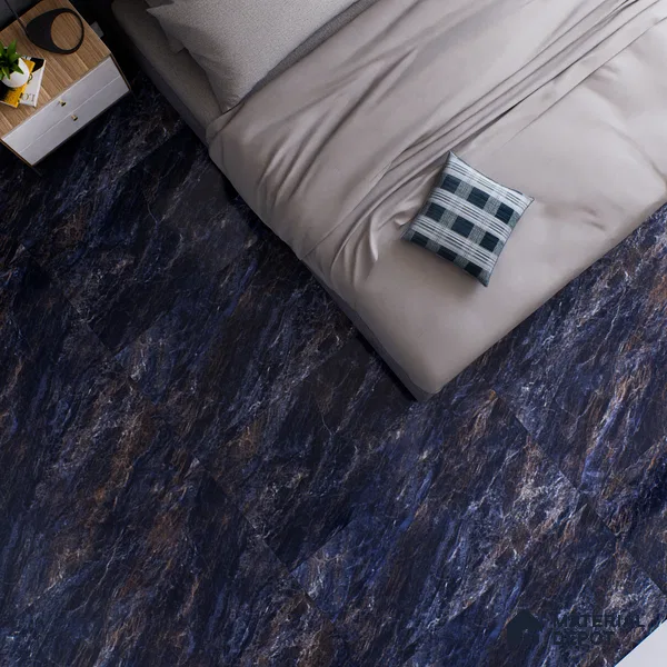 Marble Floor & Wall Tile TL 02183 Woe Blue 4 ft x 2 ft High Gloss Finish Vitrified Tile - 9 mm (Random 5) (Sample)