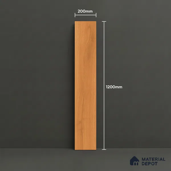 Wood Floor Tile TL 06110 18002 1200 x 200 mm Vitrified Matte Finish - 9 mm | 12 Random Design | Suitable For Living Room, Bedroom, Kitchen | 2-3 mm Spacer is Mandatory (Sample)