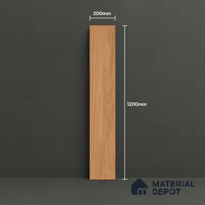 Wood Floor Tile TL 06111 Aspen Brown 1200 x 200 mm Vitrified Matte Finish - 9 mm | 12 Random Design | Suitable For Living Room, Bedroom, Kitchen | 2-3 mm Spacer is Mandatory