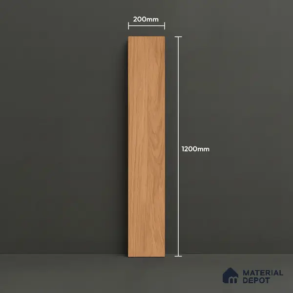 Wood Floor Tile TL 06111 Aspen Brown 1200 x 200 mm Vitrified Matte Finish - 9 mm | 12 Random Design | Suitable For Living Room, Bedroom, Kitchen | 2-3 mm Spacer is Mandatory