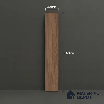 Wood Floor Tile TL 06112 Aspen Choco 1200 x 200 mm Vitrified Matte Finish - 9 mm | 12 Random Design | Suitable For Living Room, Bedroom, Kitchen | 2-3 mm Spacer is Mandatory