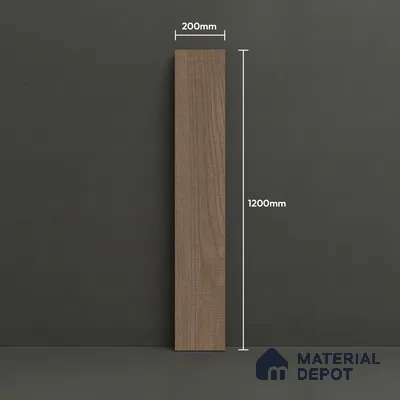 Wood Floor Tile TL 06113 Classic Black 1200 x 200 mm Vitrified Matte Finish - 9 mm | 12 Random Design | Suitable For Living Room, Bedroom, Kitchen | 2-3 mm Spacer is Mandatory (Sample)
