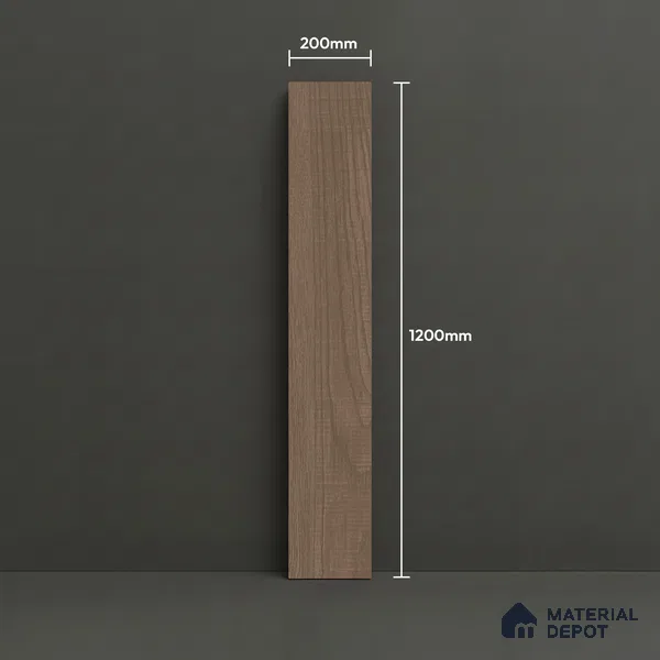 Wood Floor Tile TL 06113 Classic Black 1200 x 200 mm Vitrified Matte Finish - 9 mm | 12 Random Design | Suitable For Living Room, Bedroom, Kitchen | 2-3 mm Spacer is Mandatory (Sample)