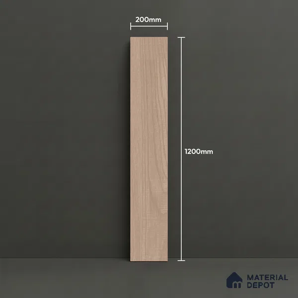 Wood Floor Tile TL 06114 Classic Grey 1200 x 200 mm Vitrified Matte Finish - 9 mm | 12 Random Design | Suitable For Living Room, Bedroom, Kitchen | 2-3 mm Spacer is Mandatory