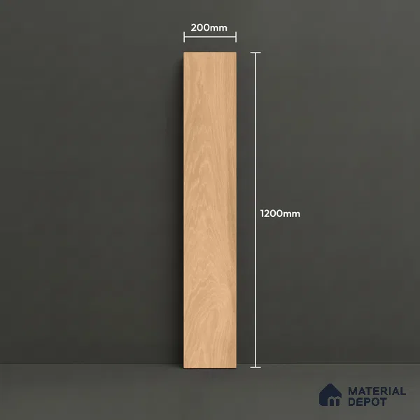 Wood Floor Tile TL 06115 Empire Natural 1200 x 200 mm Vitrified Matte Finish - 9 mm | 12 Random Design | Suitable For Living Room, Bedroom, Kitchen | 2-3 mm Spacer is Mandatory