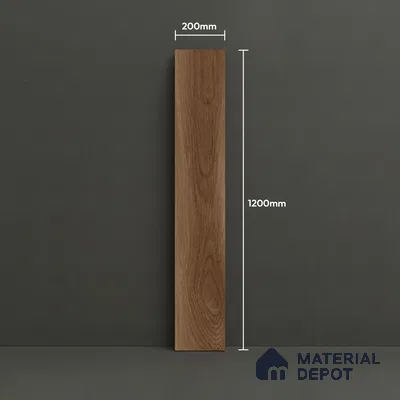 Wood Floor Tile TL 06116 Nordic Hazel 1200 x 200 mm Vitrified Matte Finish - 9 mm | 12 Random Design | Suitable For Living Room, Bedroom, Kitchen | 2-3 mm Spacer is Mandatory
