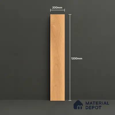 Wood Floor Tile TL 06117 Nordic Honey 1200 x 200 mm Vitrified Matte Finish - 9 mm | 12 Random Design | Suitable For Living Room, Bedroom, Kitchen | 2-3 mm Spacer is Mandatory