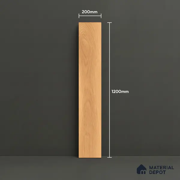 Wood Floor Tile TL 06117 Nordic Honey 1200 x 200 mm Vitrified Matte Finish - 9 mm | 12 Random Design | Suitable For Living Room, Bedroom, Kitchen | 2-3 mm Spacer is Mandatory