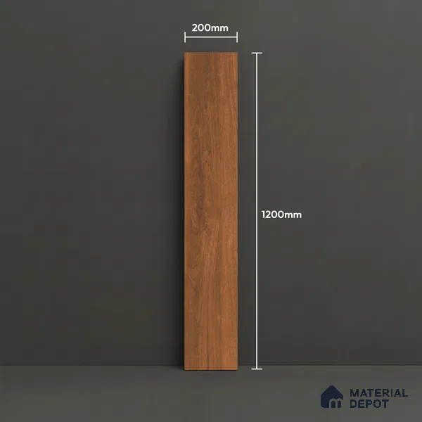 Wood Floor Tile TL 06106 6601 1200 x 200 mm Vitrified Matte Finish - 9 mm | 18 Random Design | Suitable For Living Room, Bedroom, Kitchen | 2-3 mm Spacer is Mandatory (Sample)