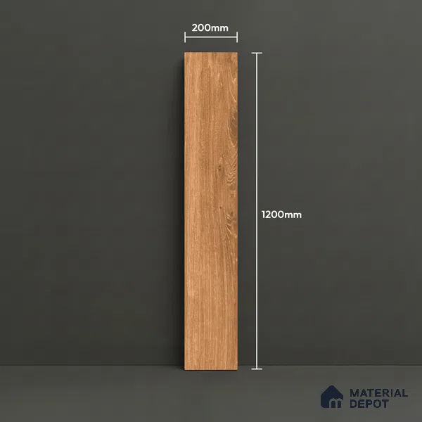 Wood Floor Tile TL 06104 5601 1200 x 200 mm Vitrified Matte Finish - 9 mm | 6 Random Design | Suitable For Living Room, Bedroom, Kitchen | 2-3 mm Spacer is Mandatory