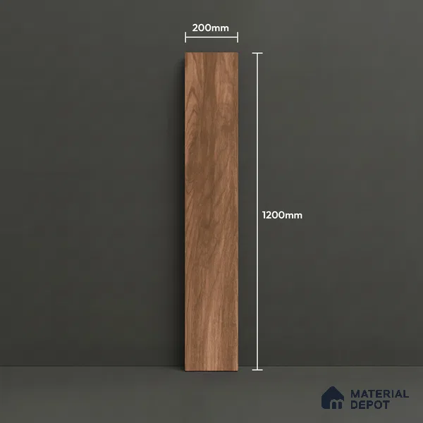 Wood Floor Tile TL 06105 5701 1200 x 200 mm Vitrified Matte Finish - 9 mm | 6 Random Design | Suitable For Living Room, Bedroom, Kitchen | 2-3 mm Spacer is Mandatory (Sample)
