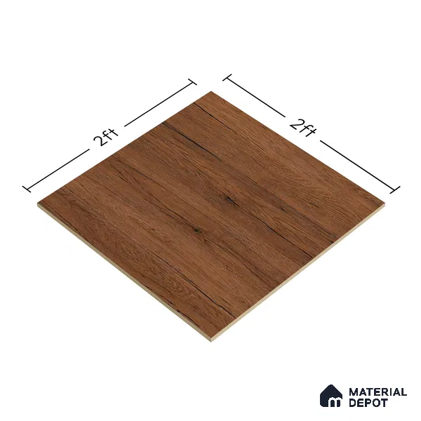 Wood Floor Tile TL 06316 Cascina Wenge 2 ft x 2 ft Vitrified Matte Finish - 9 mm | Suitable for Living Room, Bedroom, Bathroom