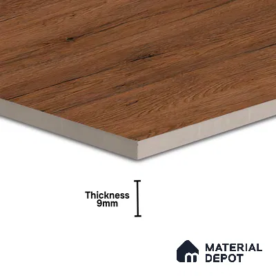 Wood Floor Tile TL 06316 Cascina Wenge 2 ft x 2 ft Vitrified Matte Finish - 9 mm | Suitable for Living Room, Bedroom, Bathroom