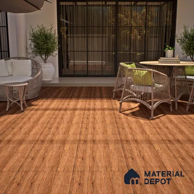 Wood Floor Tile TL 06316 Cascina Wenge 2 ft x 2 ft Vitrified Matte Finish - 9 mm | Suitable for Living Room, Bedroom, Bathroom