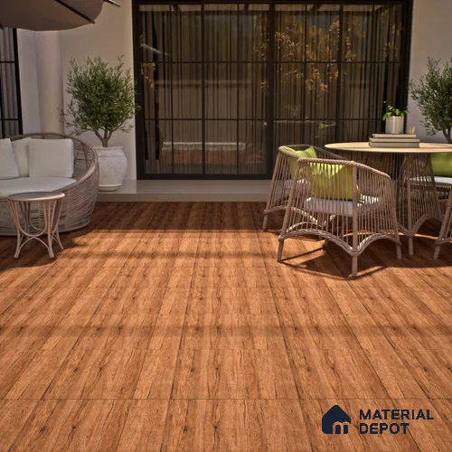 Wood Floor Tile TL 06316 Cascina Wenge 2 ft x 2 ft Vitrified Matte Finish - 9 mm | Suitable for Living Room, Bedroom, Bathroom