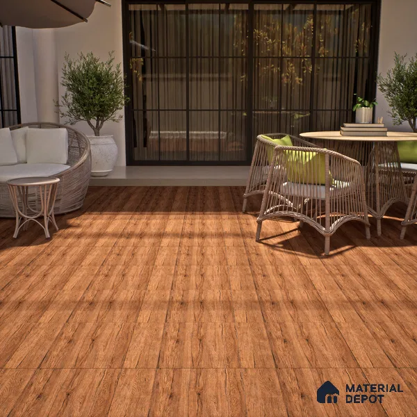 Wood Floor Tile TL 06316 Cascina Wenge 2 ft x 2 ft Vitrified Matte Finish - 9 mm | Suitable for Living Room, Bedroom, Bathroom