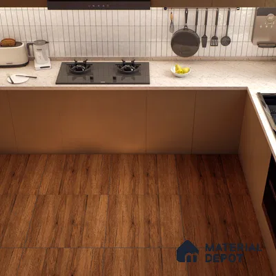 Wood Floor Tile TL 06316 Cascina Wenge 2 ft x 2 ft Vitrified Matte Finish - 9 mm | Suitable for Living Room, Bedroom, Bathroom